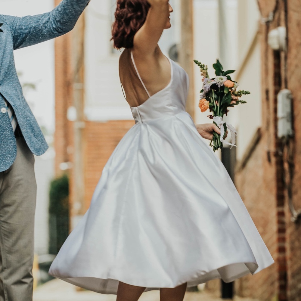 Tea Length Wedding Dress, Sz Small